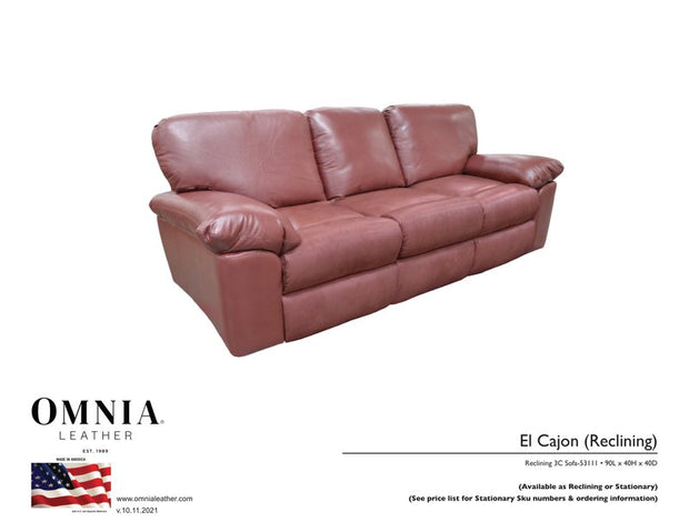 El Cajon Recl Sofa - OMNIA Leather Furniture