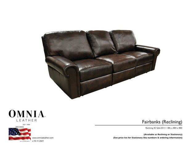 Fairbanks Recl Sofa - OMNIA Leather Furniture