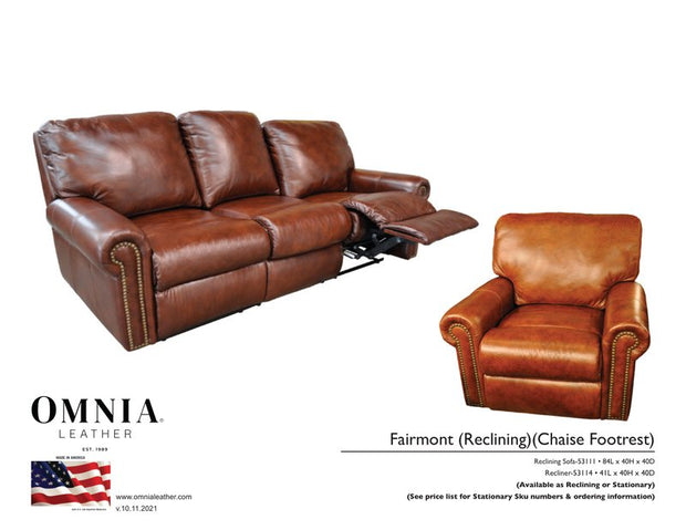 Fairmont Recl Sofa Chair - OMNIA Leather Furniture