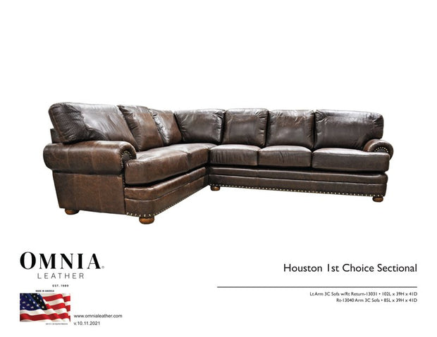 Houston 1st Choice Sectional - OMNIA Leather Furniture