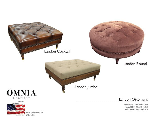 Landon Ottomans - OMNIA Leather Furniture