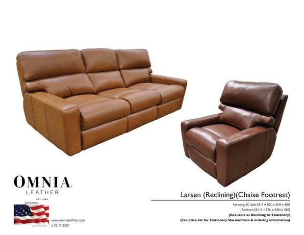 Larsen Recl Sofa Chair - OMNIA Leather Furniture