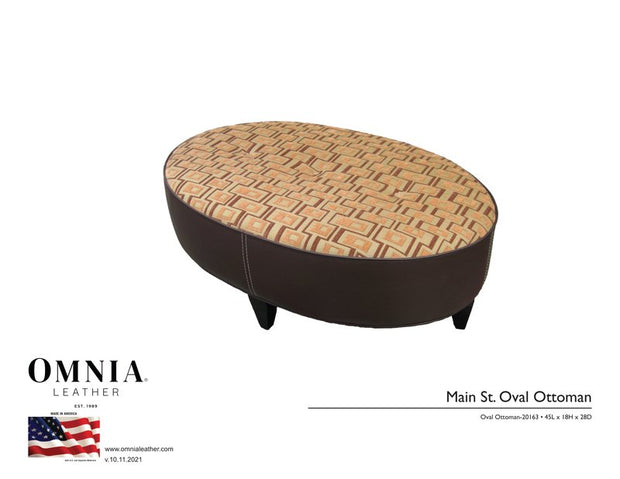 Main St Oval Ottomans - OMNIA Leather Furniture