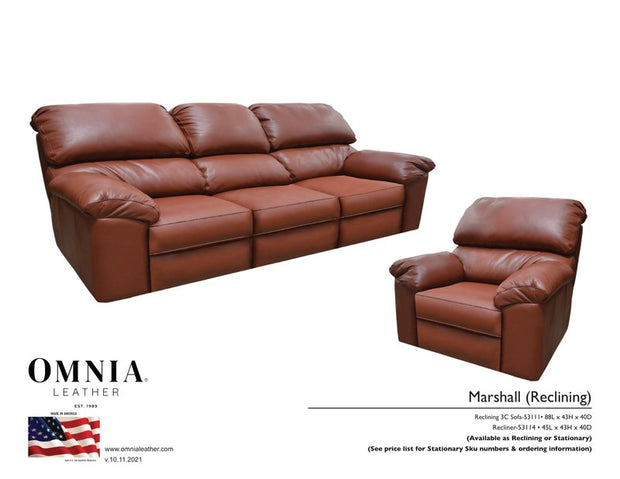 Marshall Recl Sofa Chair - OMNIA Leather Furniture