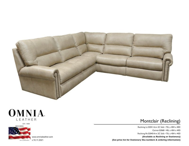 Montclair Recl Sectional - OMNIA Leather Furniture