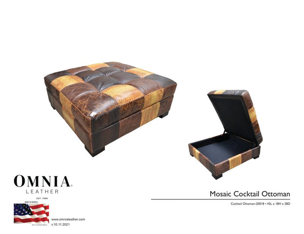 Mosaic Ottoman - OMNIA Leather Furniture