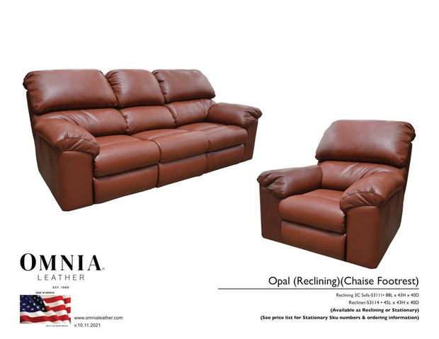 Opal Recl Sofa Chair - OMNIA Leather Furniture