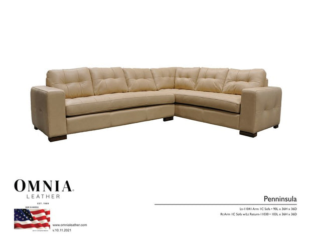 Peninsula Sectional - OMNIA Leather Furniture