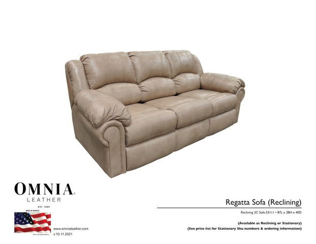 Regatta Recl Sofa - OMNIA Leather Furniture