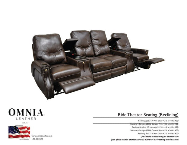 Ride Recl HomeTheater - OMNIA Leather Furniture