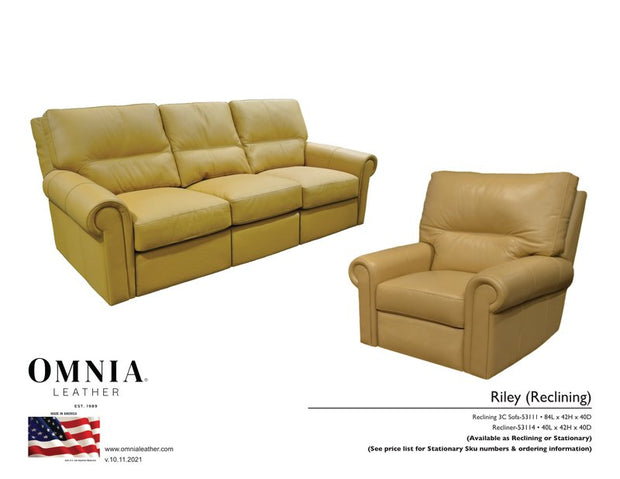 Riley Recl Sofa Chair - OMNIA Leather Furniture