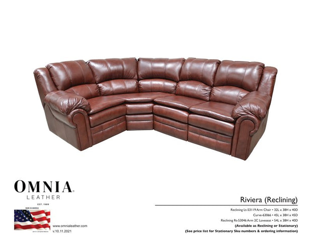 Riviera Recl Sectional - OMNIA Leather Furniture