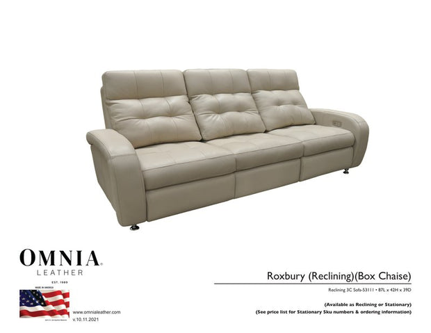 Roxbury Recl Sofa - OMNIA Leather Furniture