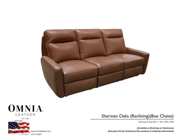 Sherman Oaks Recl Sofa - OMNIA Leather Furniture