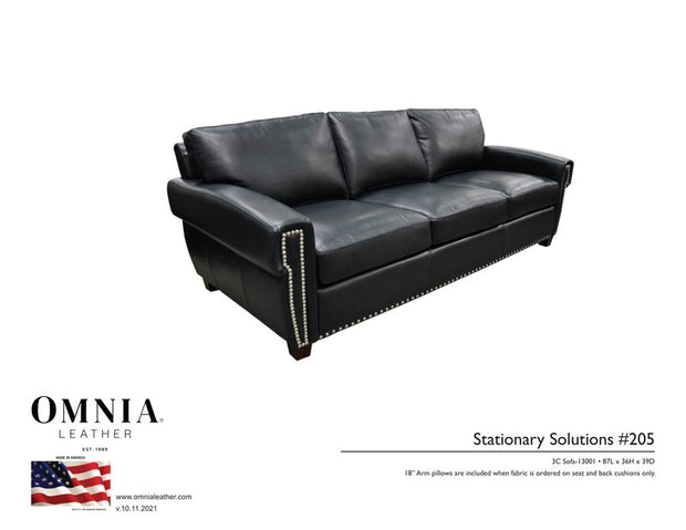 Stationary Solutions 205 Sofa - OMNIA Leather Furniture