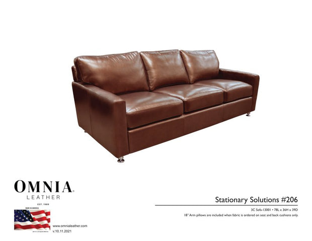 Stationary Solutions 206 Sofa - OMNIA Leather Furniture