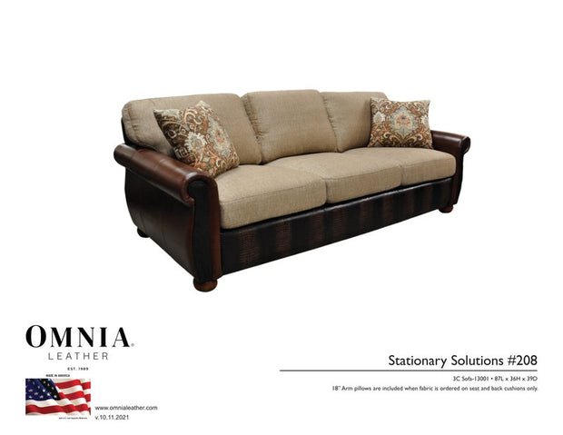 Stationary Solutions 208 Sofa - OMNIA Leather Furniture
