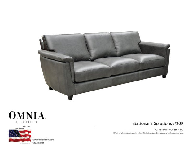 Stationary Solutions 209 Sofa - OMNIA Leather Furniture
