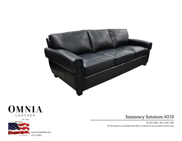 Stationary Solutions 210 Sofa - OMNIA Leather Furniture
