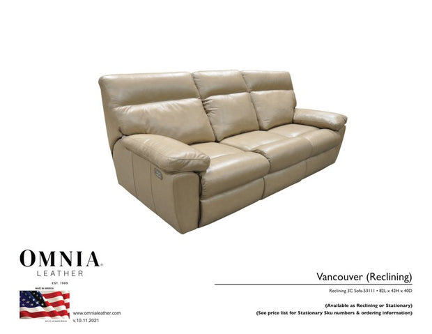 Vancouver Recl Sofa - OMNIA Leather Furniture