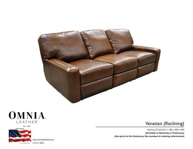 Venetian Recl Sofa - OMNIA Leather Furniture