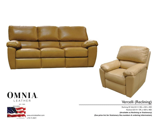 Vercelli Recl Sofa Chair - OMNIA Leather Furniture