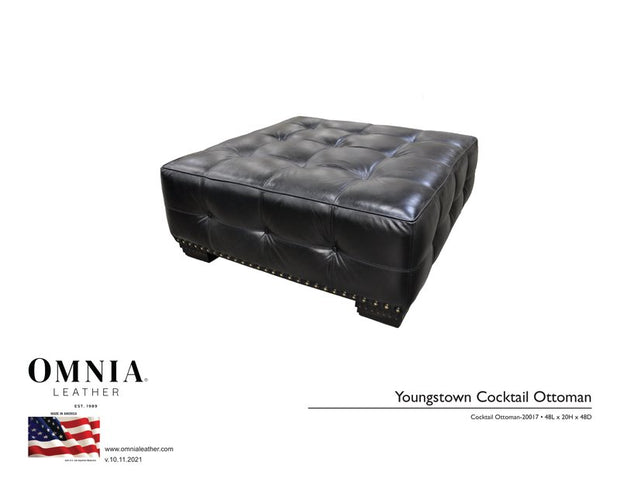 Youngstown Cocktail Ottoman - OMNIA Leather Furniture