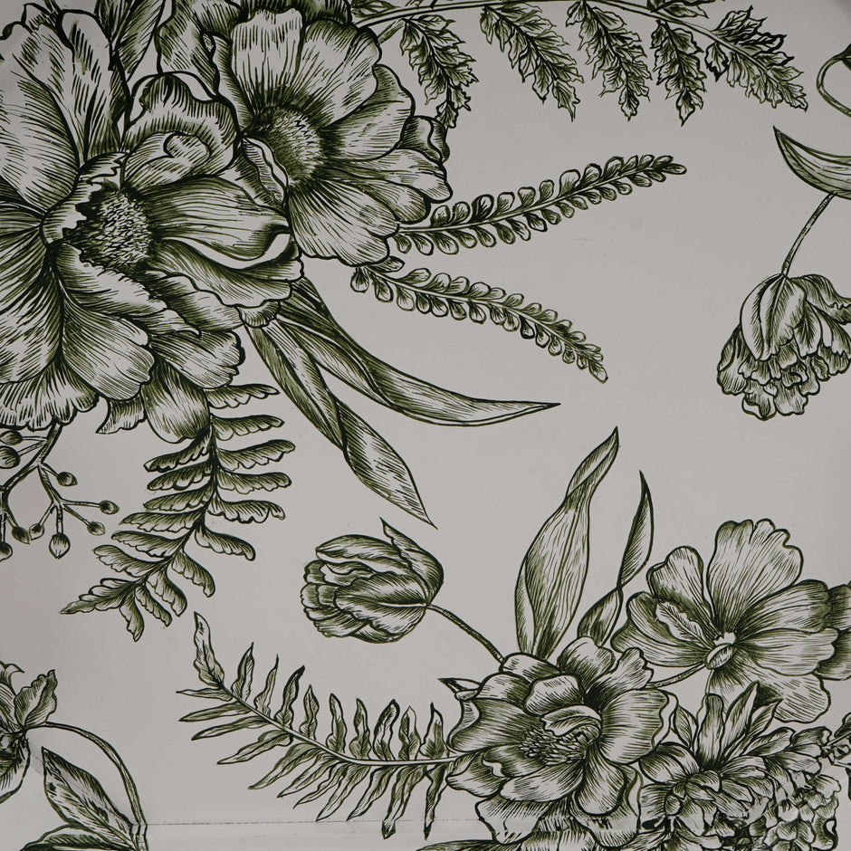 Flora Green Toile