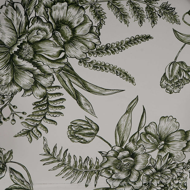 Flora Green Toile