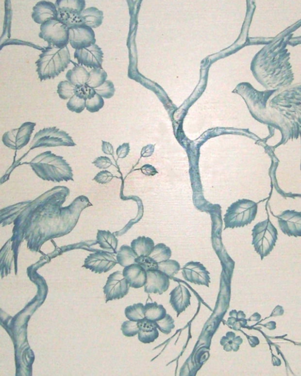 Blue Small Birds w/ Flowers