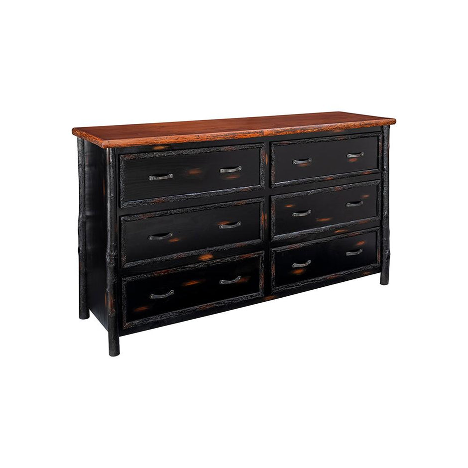 New West Red Lodge 6 Drawer Dresser - Antique Black NW7325AB