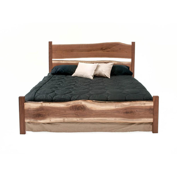 Denver Bed With Wood Legs - All Walnut - Queen Bed 6442WALFF