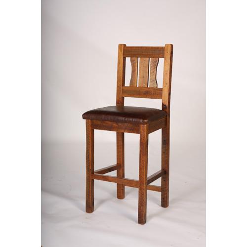 Stony Brooke Bar Stools, 24 and 30 Inch With Leather Seat 7853