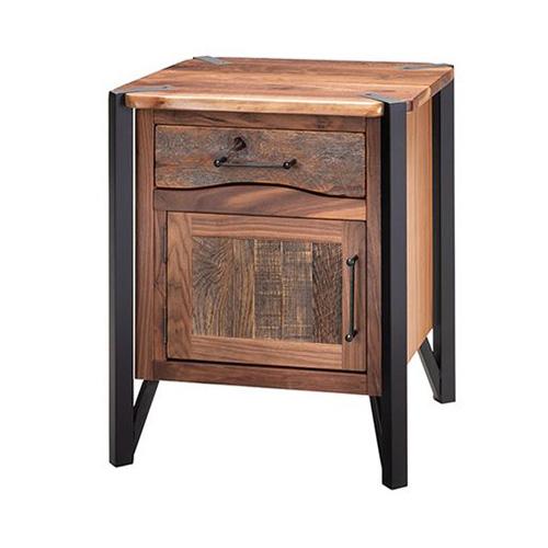 Hampshire 1 Door 1 Drawer Nightstand Hinged Left With Black Metal 418416BL