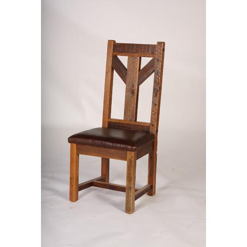 Windy Stable - Side and Arm Chair With Leather Seat - (side Chair) 9851