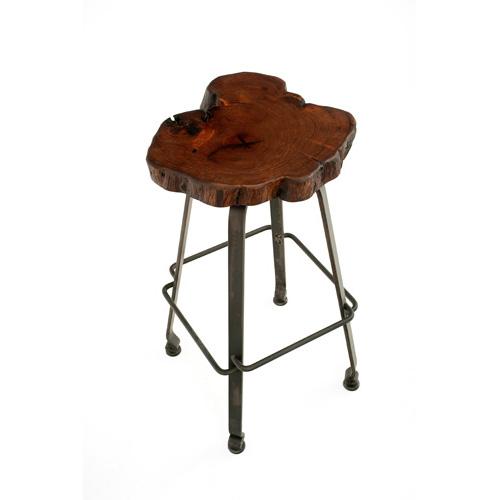 Steel Traditions - Clovis Swivel Barstool With Mesquite Seat ST1514