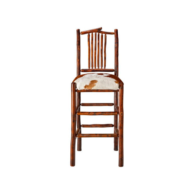 Gallatin Valley Barstool With Back and Cow Hide Y6775H