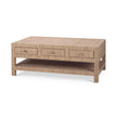 Kagu 6 Drawer Coffee Table w/ Rattan